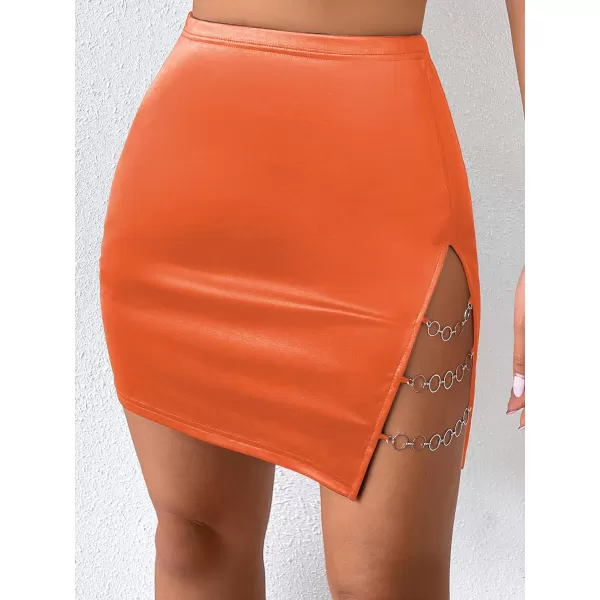 Floerns Women's Cut Out Chain Linked High Waist Party Bodycon Mini Skirt
