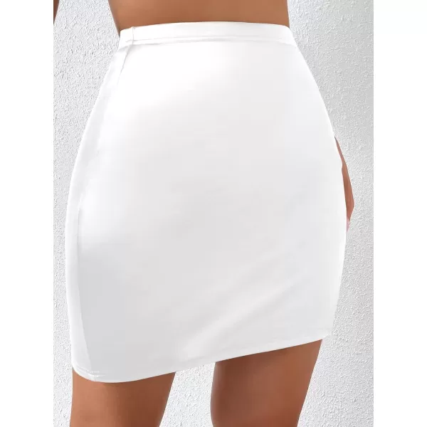 Floerns Women's Cut Out Chain Linked High Waist Party Bodycon Mini Skirt