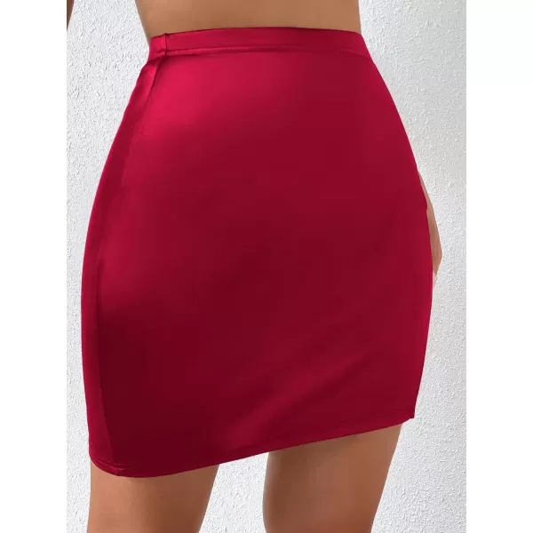 Floerns Women's Cut Out Chain Linked High Waist Party Bodycon Mini Skirt