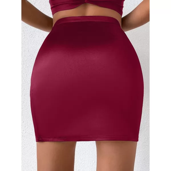 Floerns Women's Cut Out Chain Linked High Waist Party Bodycon Mini Skirt