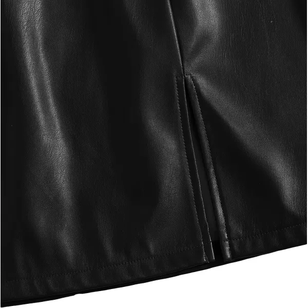 Floerns Women's Faux Leather Bodycon Split Mini Skirt