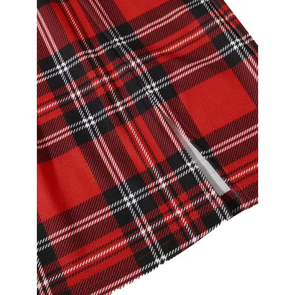 Floerns Women's Plaid High Waist Bodycon Split Mini Skirt