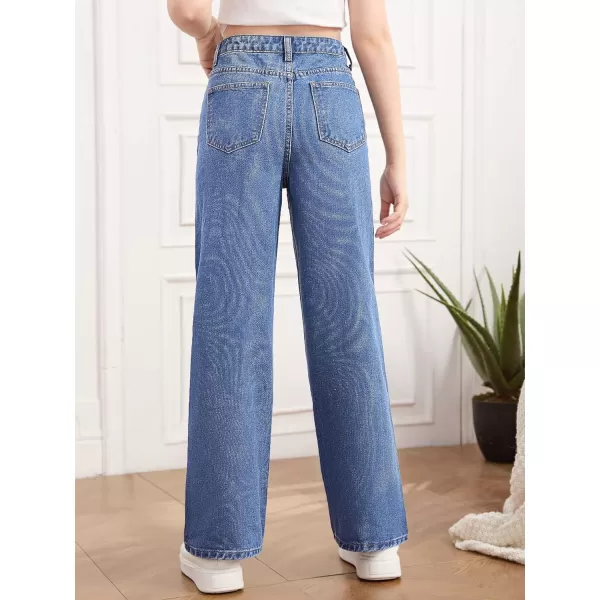 Floerns&nbsp;Women's Straight Leg&nbsp;Baggy Jeans for Teen Girls Butterfly Print