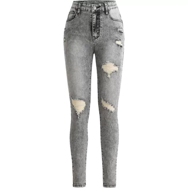 Floerns Girls Ripped High Waisted Skinny Denim Jeans Long Pants