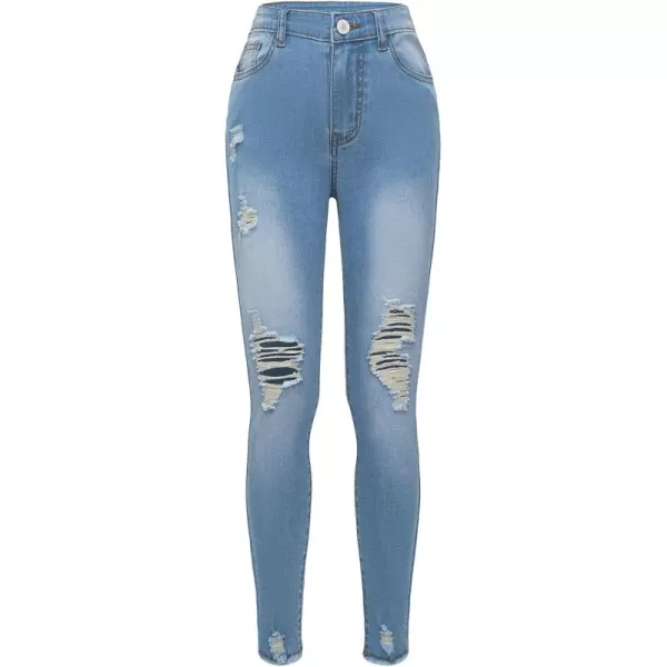 Floerns Girls Ripped High Waisted Skinny Denim Jeans Long Pants