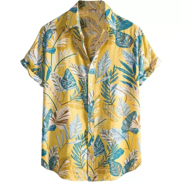 Floerns Men's Causal Summer Print Hawaiian Shirt Short Sleeve Button Down Beach Shirts