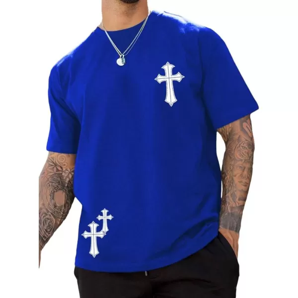 Floerns Men's Graphic Print Short Sleeve T Shirts Crewneck Tee Shirts Top