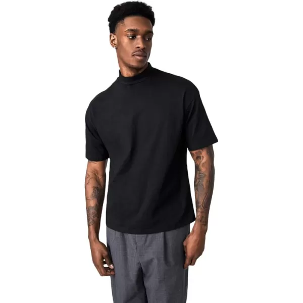 Floerns Men's Solid Mock Neck Short Sleeve Tee Basic T Shirts
