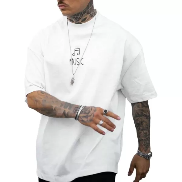 Floerns Men's Solid Mock Neck Short Sleeve Tee Basic T Shirts