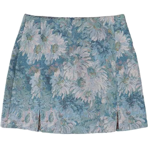 Floerns Women's Boho Floral Jacquard High Waist Split Hem Short Mini Skirt