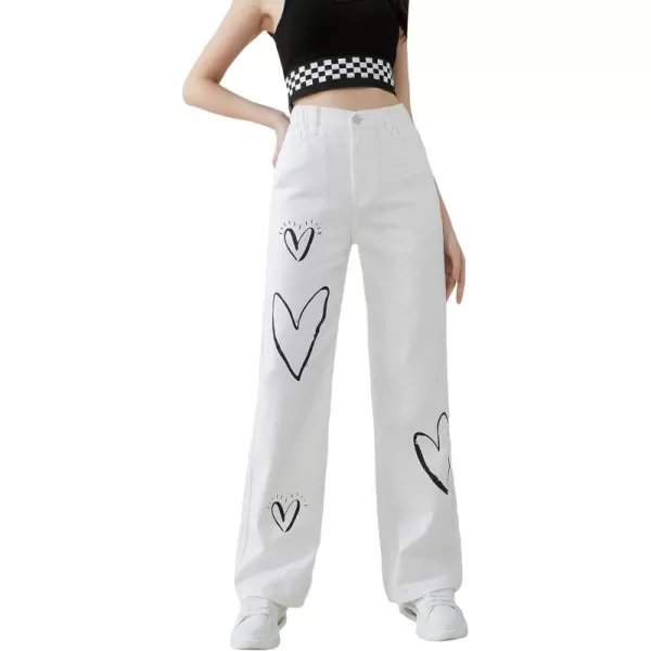 Floerns&nbsp;Women's Straight Leg&nbsp;Baggy Jeans for Teen Girls Butterfly Print