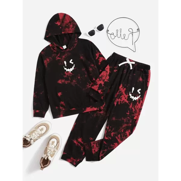 Floerns Boys 2 Piece Outfit Long Sleeve Hoodie Sweatshirt Drawstring Waist Pants Set