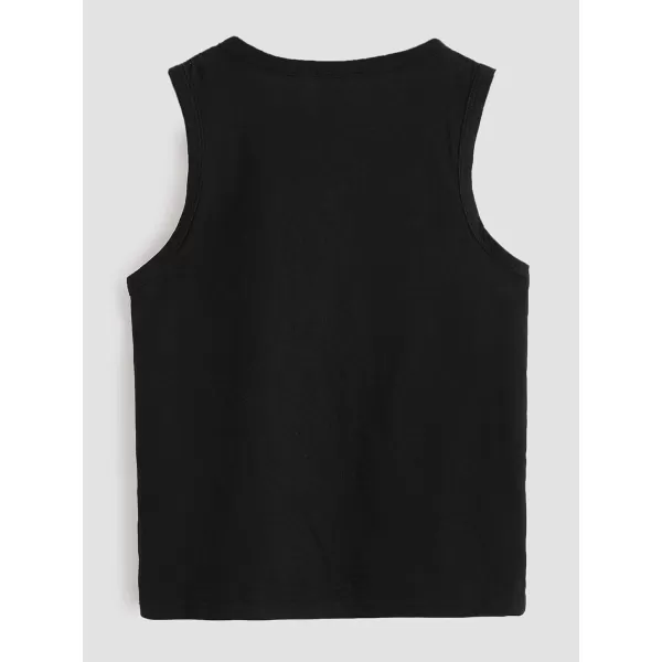 Floerns Boy's 4 Pcs Sleeveless Camisole Solid Round Neck Tank Top