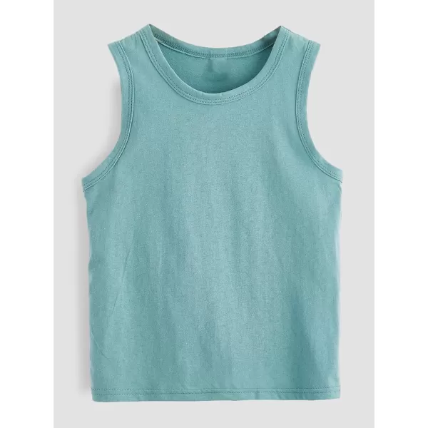 Floerns Boy's 4 Pcs Sleeveless Camisole Solid Round Neck Tank Top