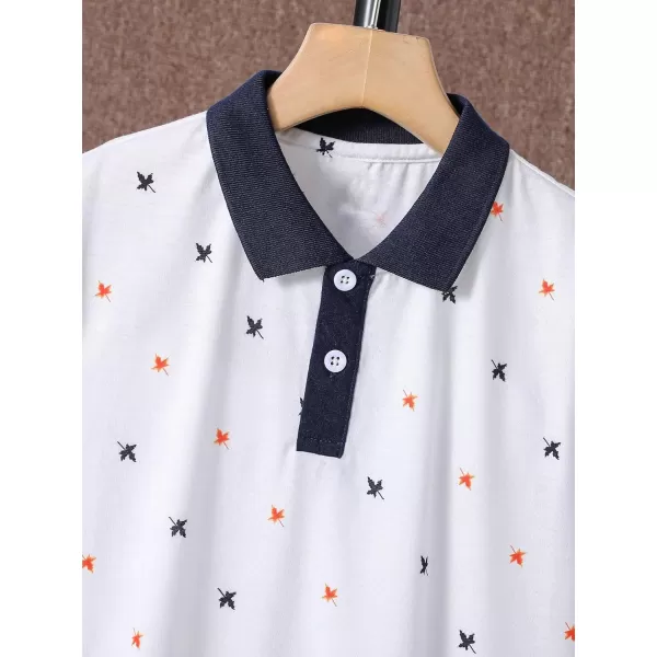 Floerns Boy's Allover Print Short Sleeve Lapel Collar Casual Shirts Blouse