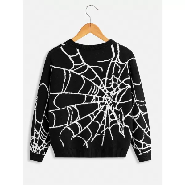 Floerns Boy's Graphic Print Long Sleeve Round Neck Winter Sweater Pullovers