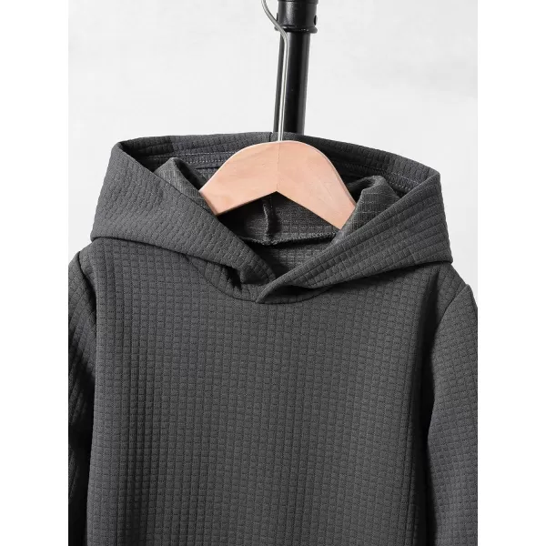 Floerns Boy's Letter Patched Long Sleeve Kangaroo Pocket Sweatshirt Hoodie
