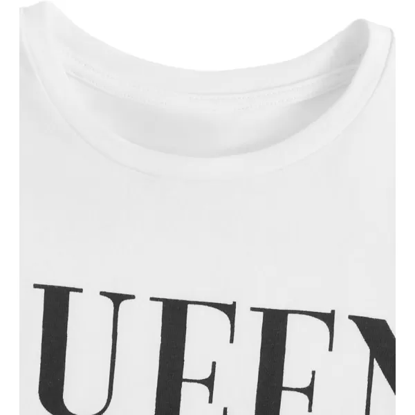 Floerns Girls 2 Piece Letter Graphic Short Sleeve Crop Top and Legging Set