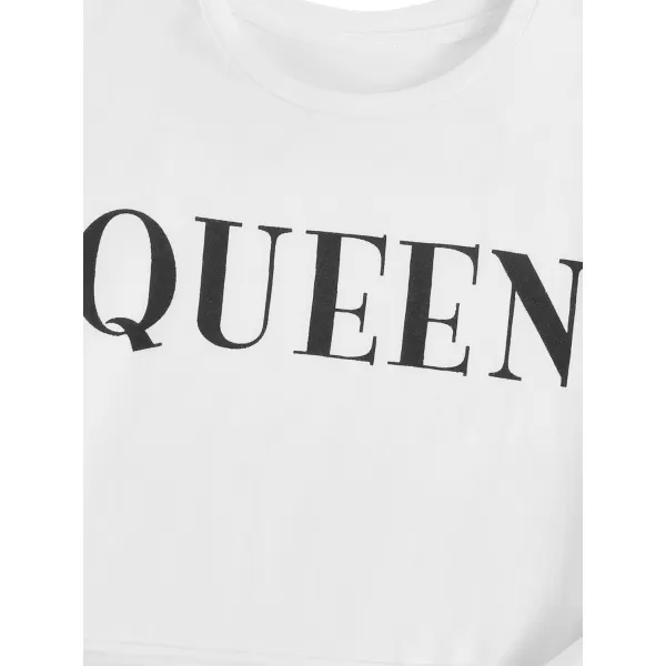 Floerns Girls 2 Piece Letter Graphic Short Sleeve Crop Top and Legging Set