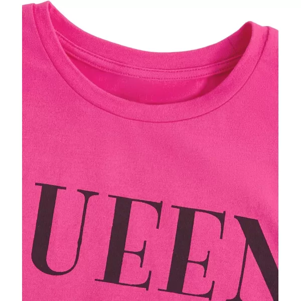Floerns Girls 2 Piece Letter Graphic Short Sleeve Crop Top and Legging Set