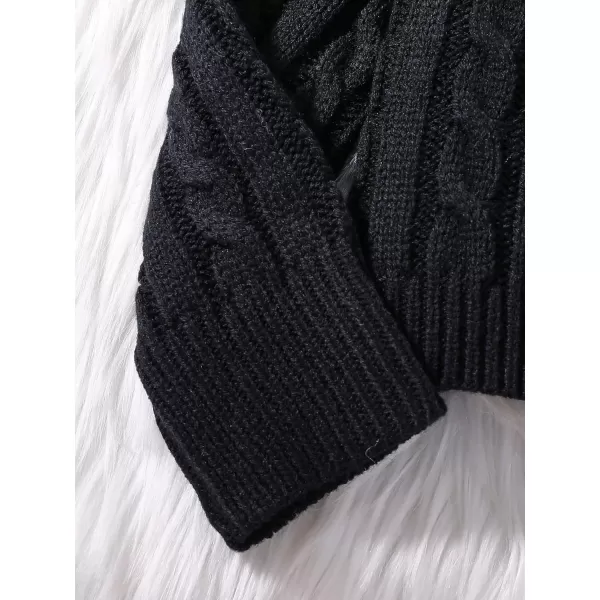 Floerns Girl's 2 Piece Outfit Cable Knit Sweaters Pullover with Skirt Set