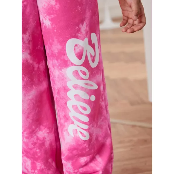 Floerns Girl's 2 Piece Outfit Long Sleeve Tee and Tie Dye Sweatpants Set