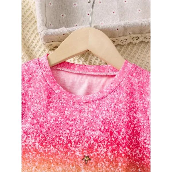 Floerns Girl's Cartoon Print Short Sleeve Birthday Tee Shirt Dress