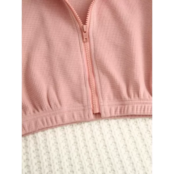 Floerns Girls Long Sleeve Hoodie Tank Split Flare Pants Set Three Piece Outfit