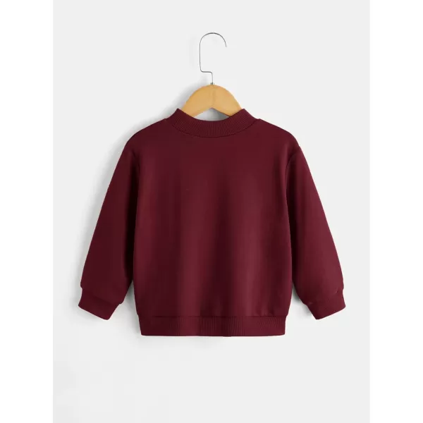 Floerns Girl's Patched Long Sleeve Drop Shoulder Mock Neck Sweatshirt Pullovers