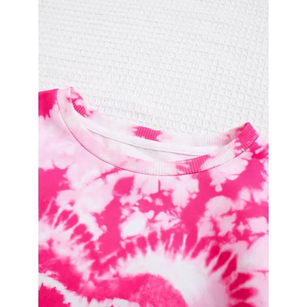 Floerns Girl's Tie Dye Long Sleeve Crewneck Heart Print Sweatshirt Top