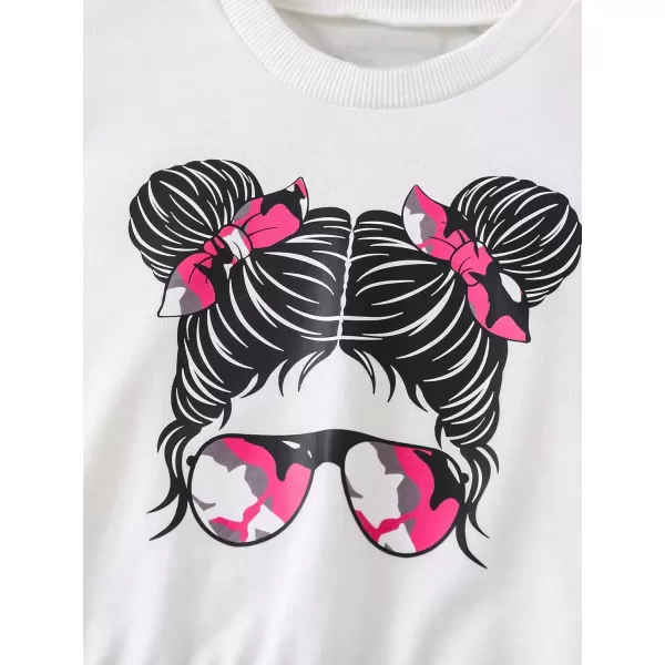 Floerns Girl's Two Piece Outfit Long Sleeve Sweatshirt Top with Pants Set