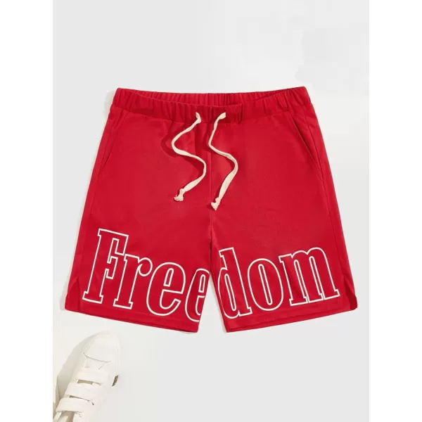 Floerns Men's Boho Tribal Print Drawstring Waist Summer Shorts with Pocket