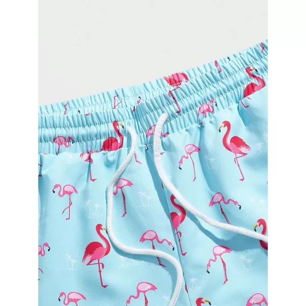 Floerns Men's Boho Tribal Print Drawstring Waist Summer Shorts with Pocket