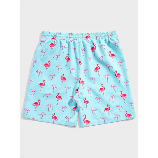 Floerns Men's Boho Tribal Print Drawstring Waist Summer Shorts with Pocket