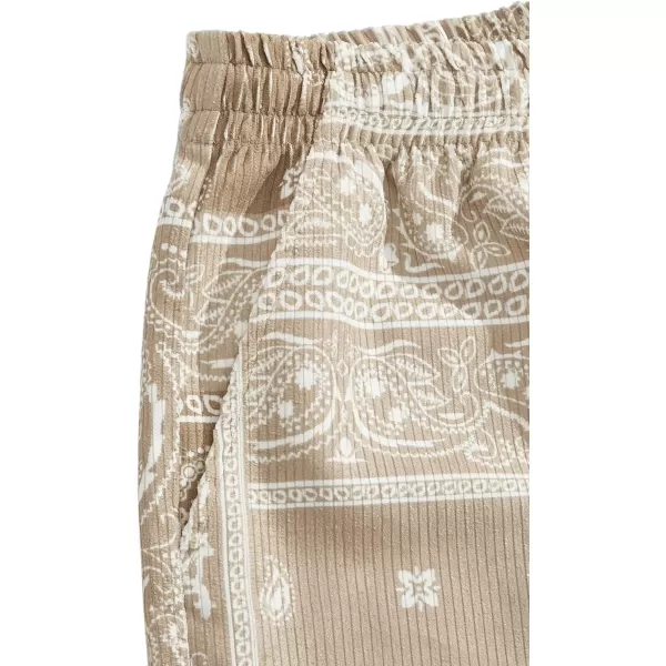 Floerns Men's Boho Tribal Print Drawstring Waist Summer Shorts with Pocket