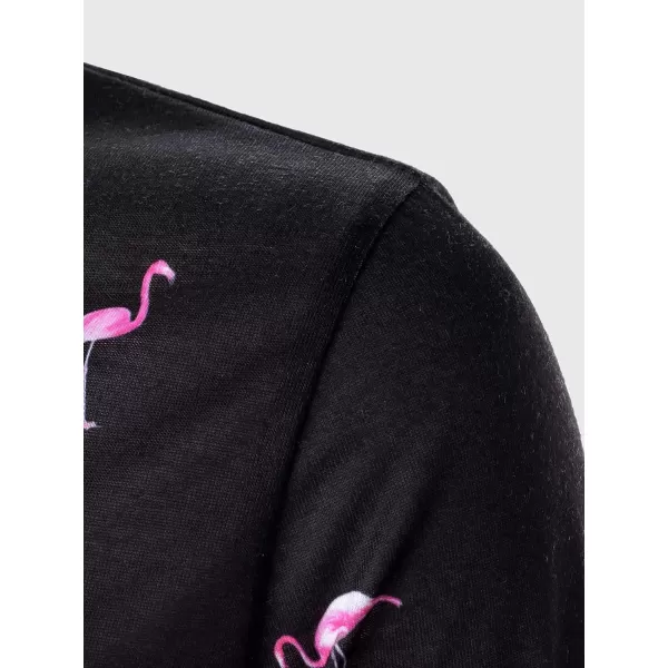 Floerns Men's Causal Short Sleeve Polo Shirts Contrast Collar Half Placket T-Shirts