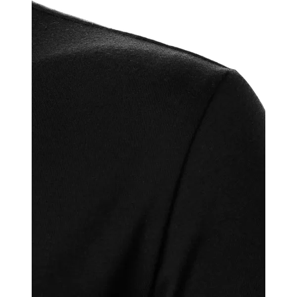 Floerns Men's Causal Short Sleeve Polo Shirts Contrast Collar Half Placket T-Shirts