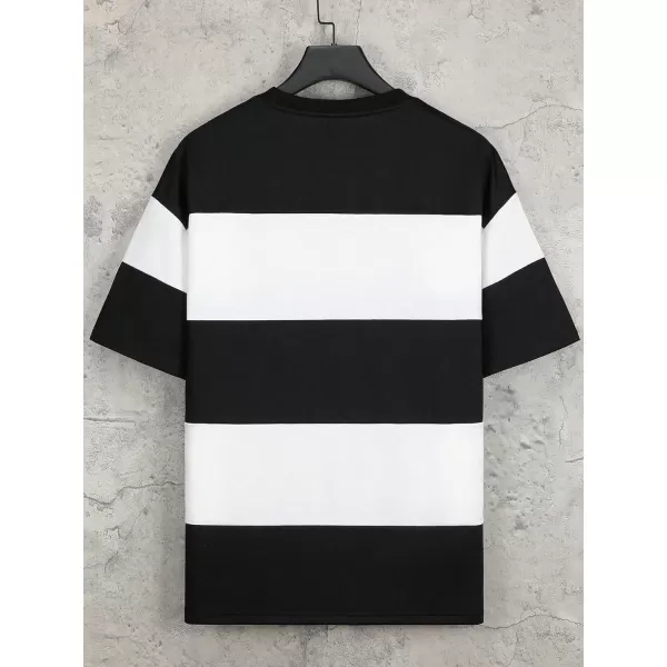 Floerns Men's Color Block Short Sleeve Tshirt Casual Crew Neck Tee Shirt