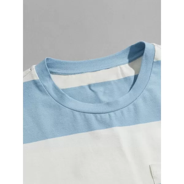 Floerns Men's Color Block Short Sleeve Tshirt Casual Crew Neck Tee Shirt