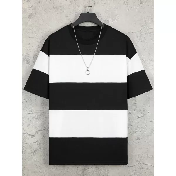 Floerns Men's Color Block Short Sleeve Tshirt Casual Crew Neck Tee Shirt