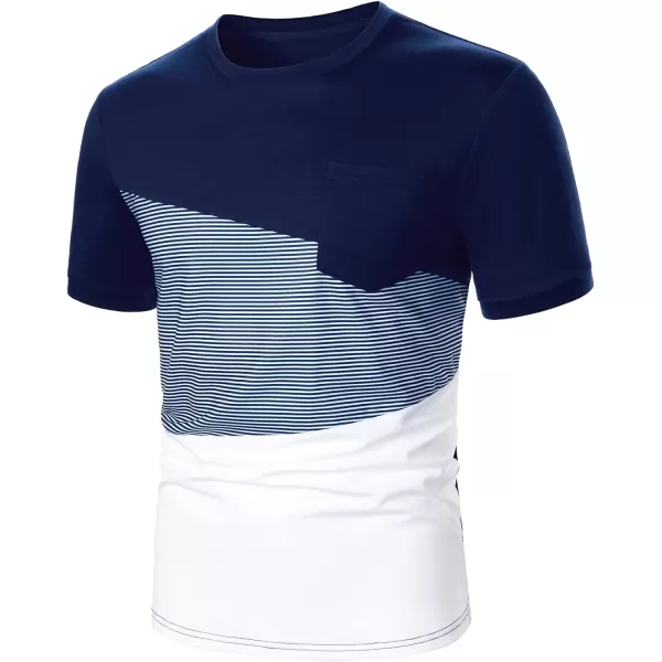 Floerns Men's Color Block Short Sleeve Tshirt Casual Crew Neck Tee Shirt