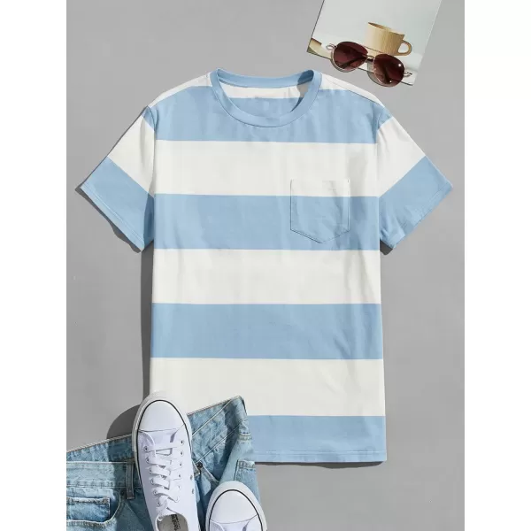 Floerns Men's Color Block Short Sleeve Tshirt Casual Crew Neck Tee Shirt