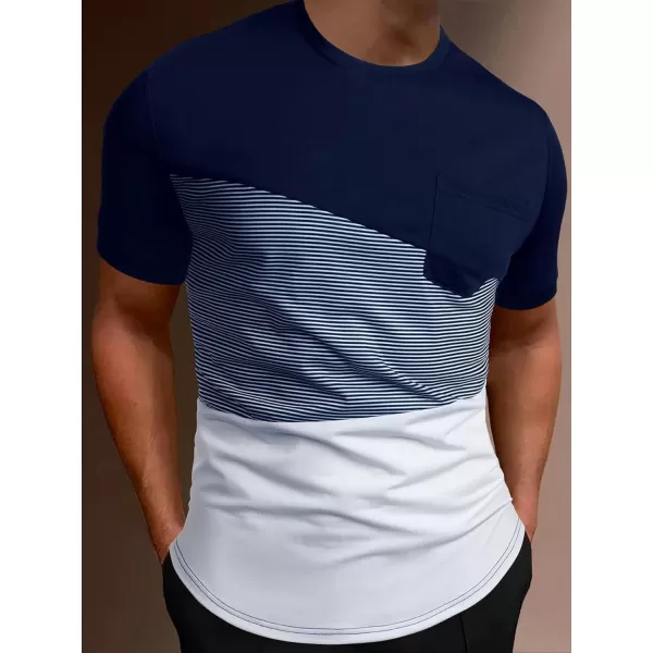 Floerns Men's Color Block Short Sleeve Tshirt Casual Crew Neck Tee Shirt