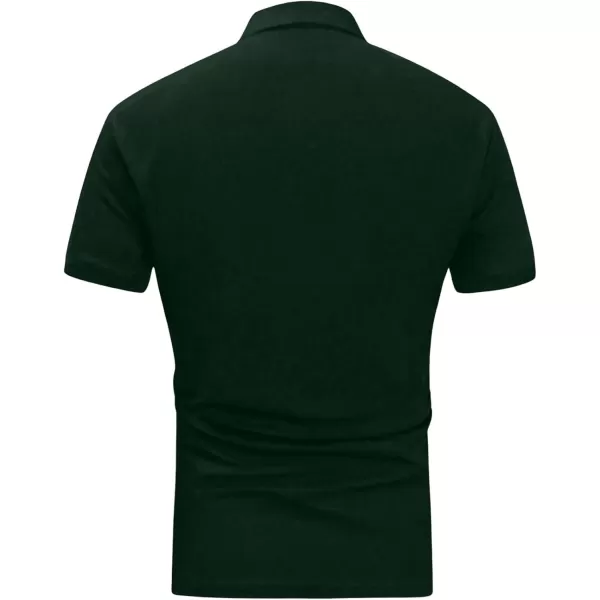 Floerns Men's Floral Collar Contrast Short Sleeve Button Front Polo Shirt