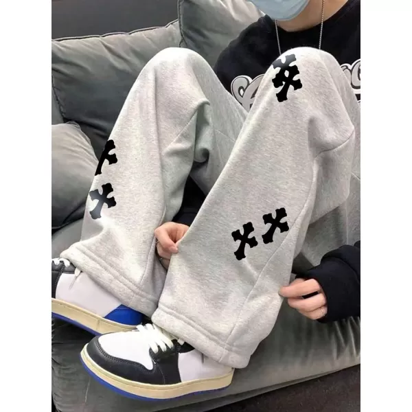 Floerns Men's Graphic Print Drawstring Waist Straight Leg Workout Sweatpants