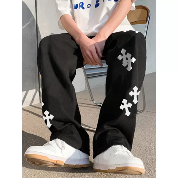 Floerns Men's Graphic Print Drawstring Waist Straight Leg Workout Sweatpants