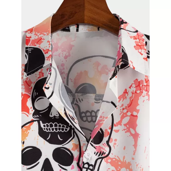 Floerns Men's Printed Hawaiian Short Sleeve Button Down Beach Shirts