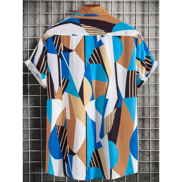 Floerns Men's Printed Hawaiian Short Sleeve Button Down Beach Shirts