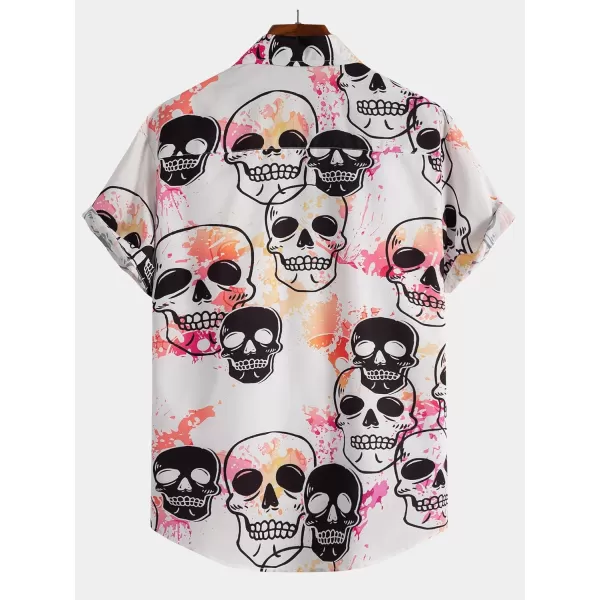 Floerns Men's Printed Hawaiian Short Sleeve Button Down Beach Shirts