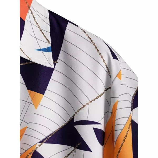Floerns Men's Printed Hawaiian Short Sleeve Button Down Beach Shirts